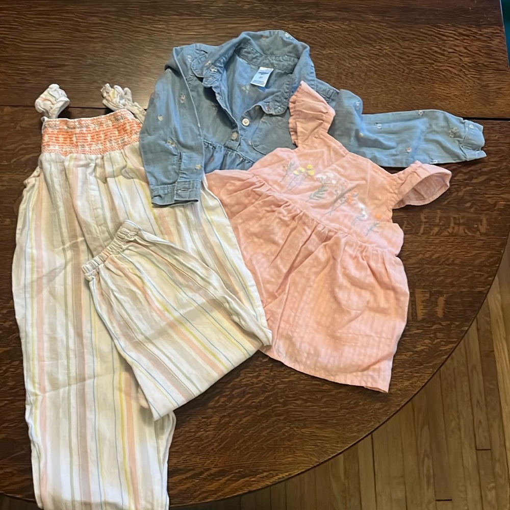 Spring Bundle // chambray top, ruffle sleeve of romper and embroidered top